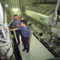 machinekamer marine schip